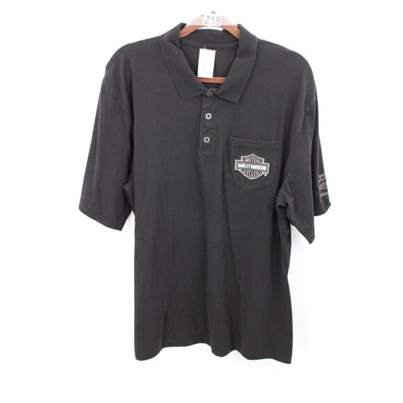 HARLEY DAVIDSON BLACK POLO SS SHIRT MEN'S 2X SPARTANBURG SC - Picture 1 of 7